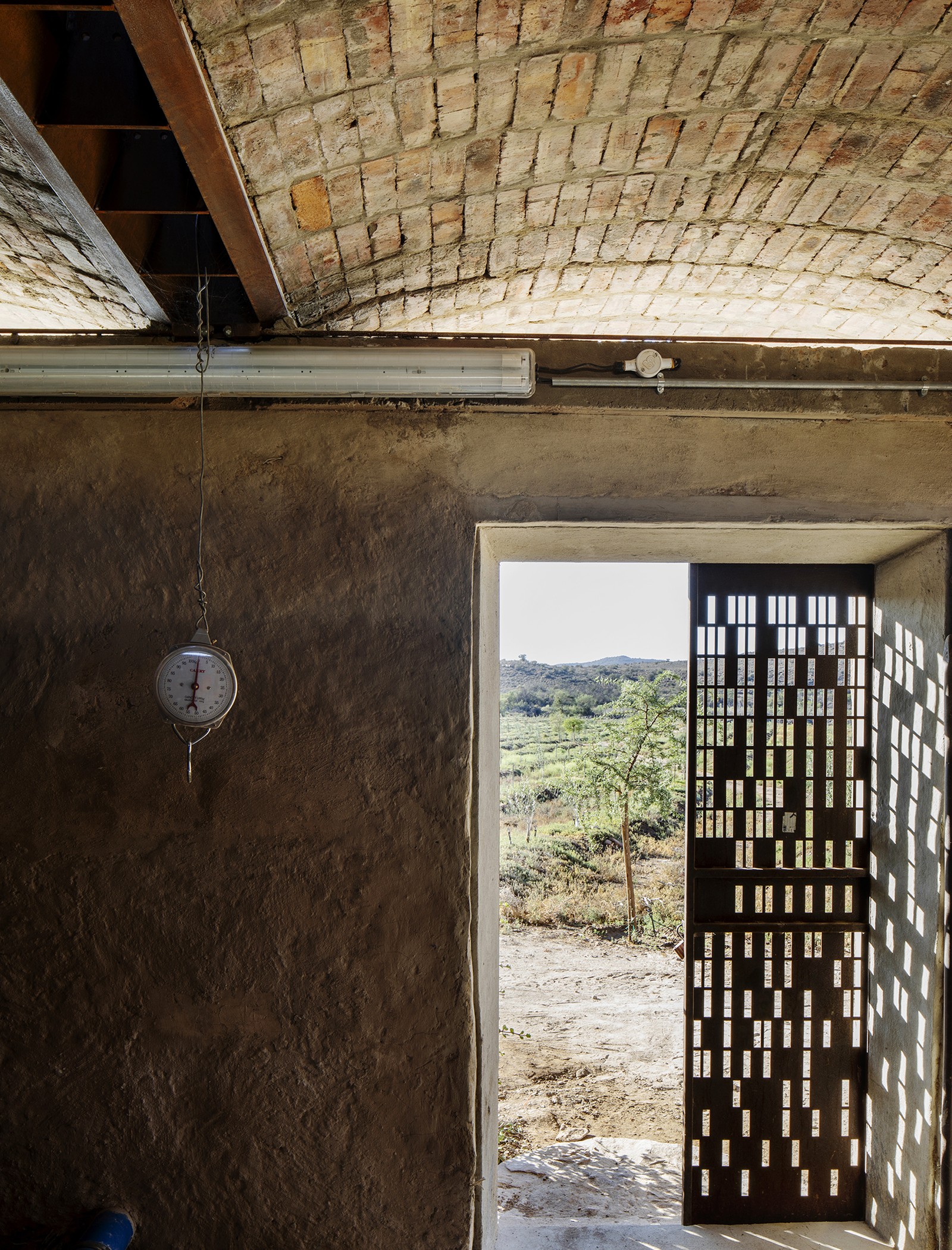 Pump room — vault interior, screen door